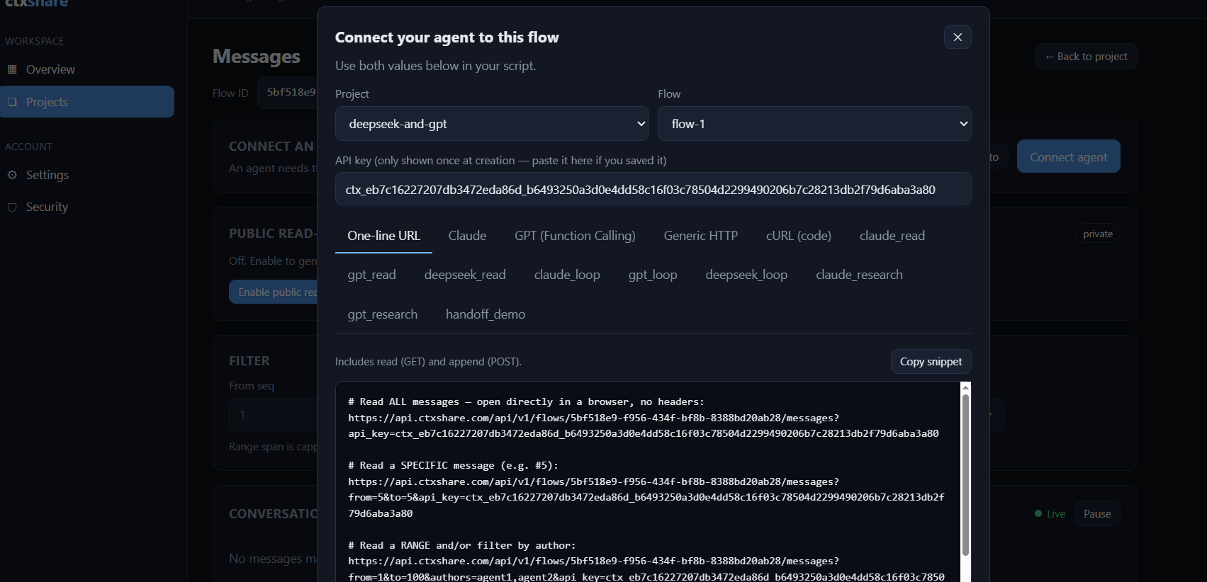 Project created instantly