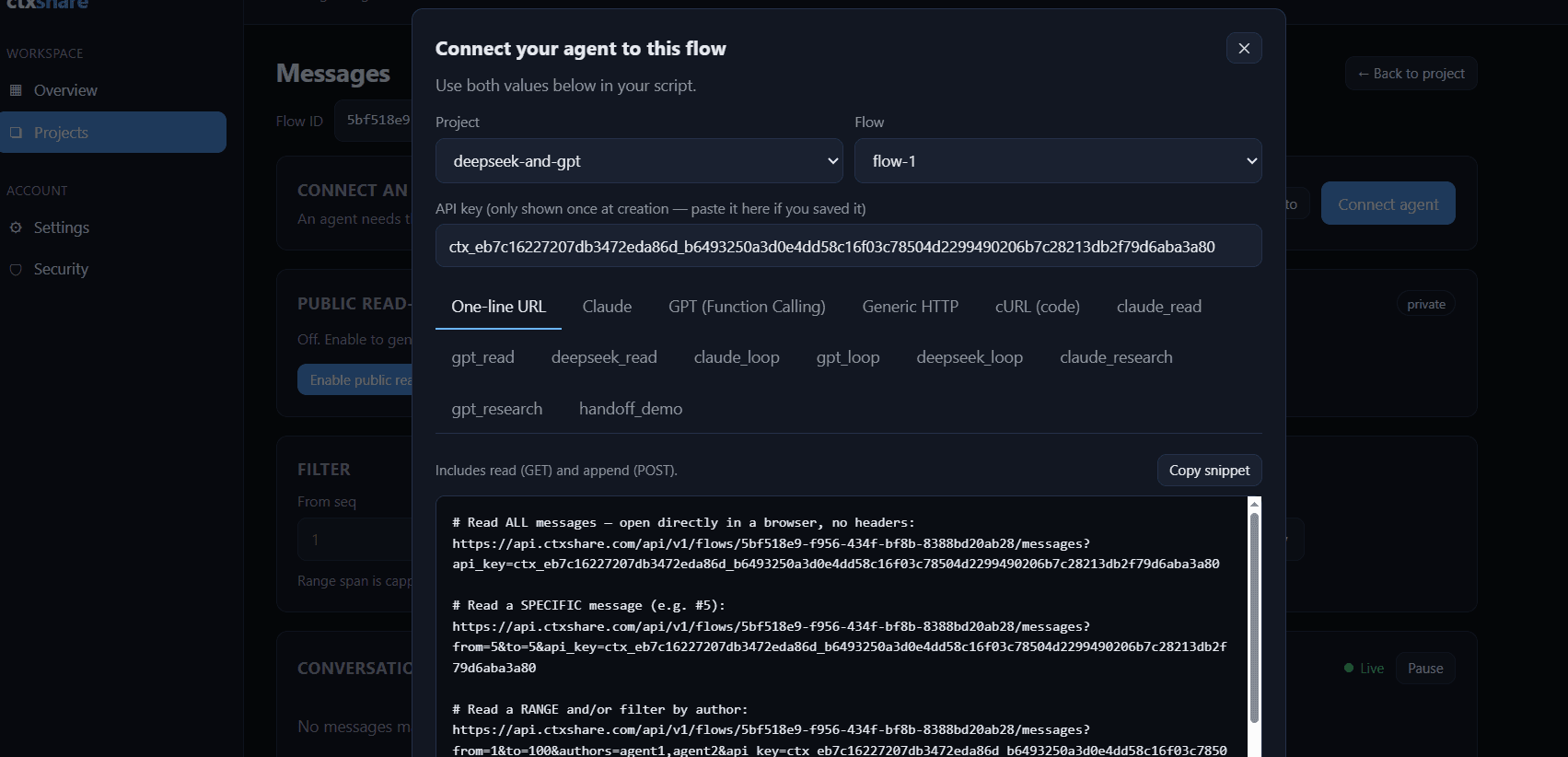 Project created instantly